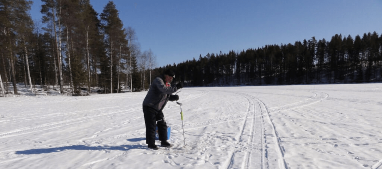 ice fishing in Sweden