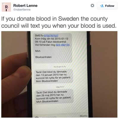 sweden blood twitter post