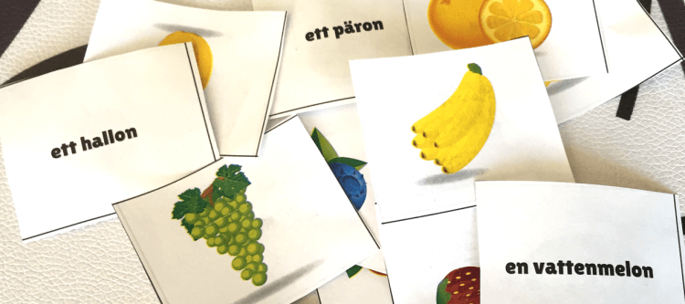 Swedish Fruit Flash Cards