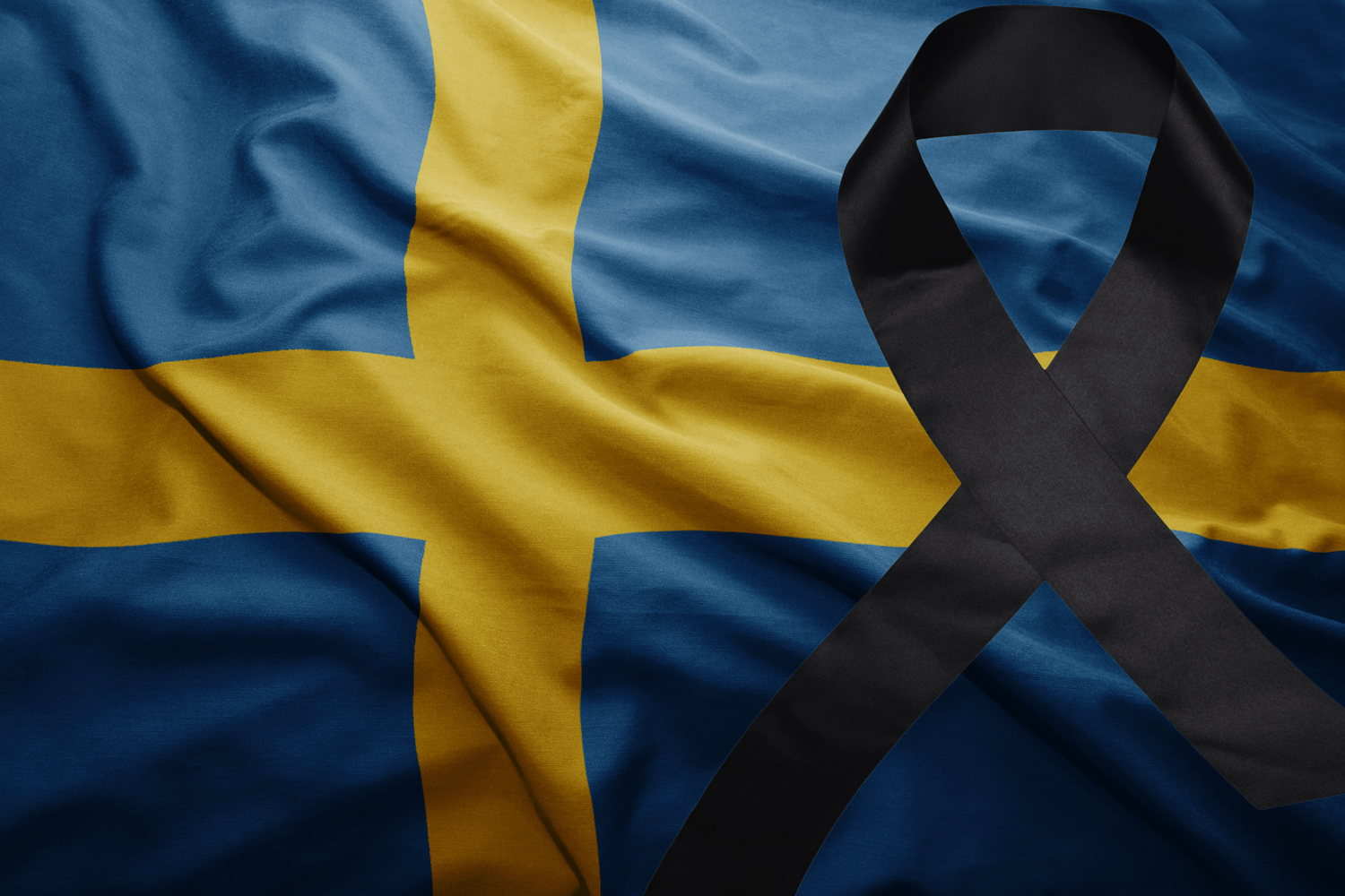 Swedish flag mourning